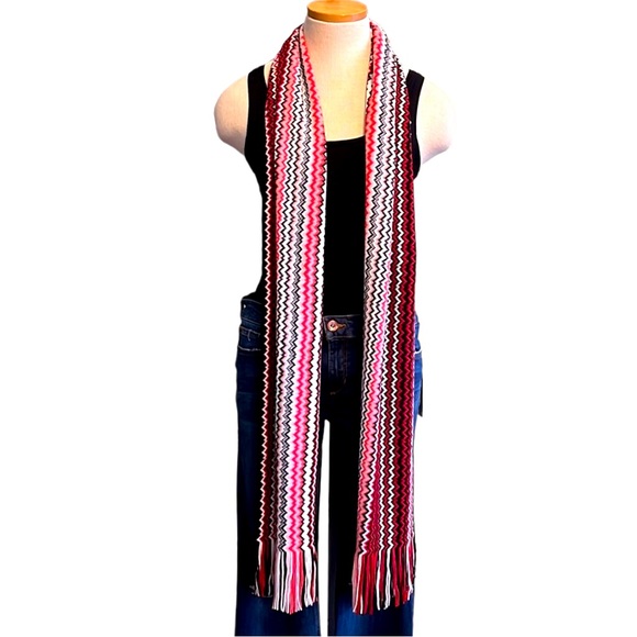 Missoni Multicolor Zig-Zag Fringed Long Wool Scarf - Picture 10 of 16